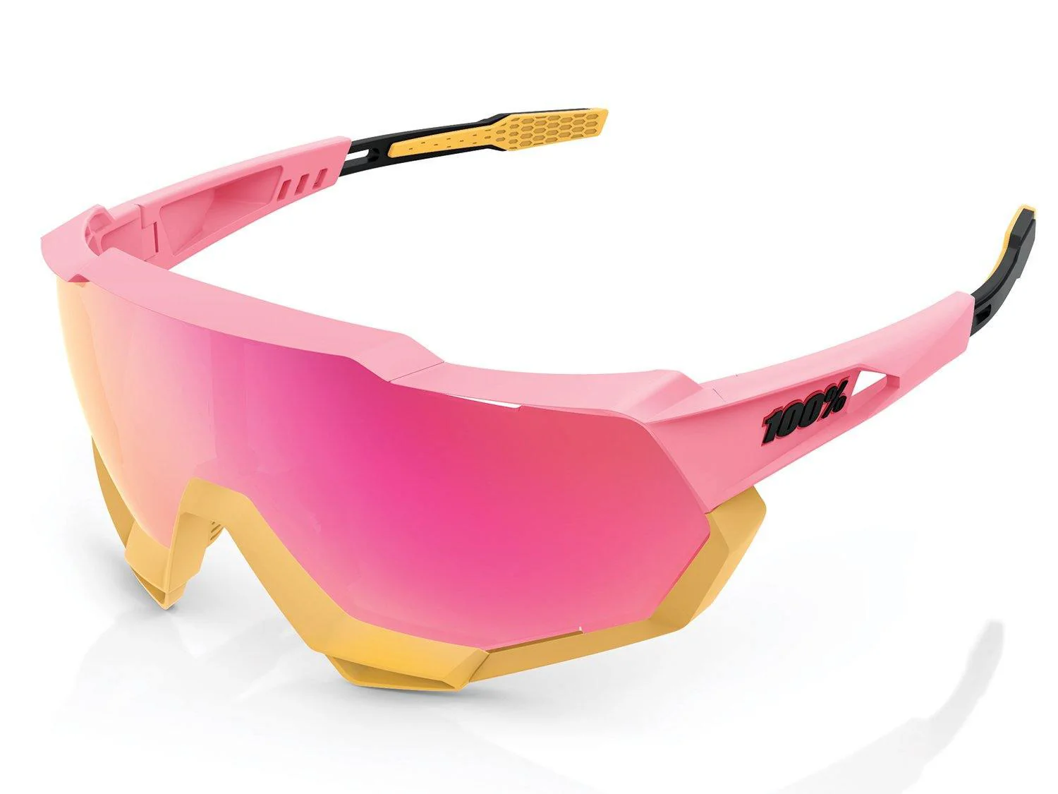 100% SPEEDTRAP Matte Washed Out Neon Purple Mirror Lens - Image 3