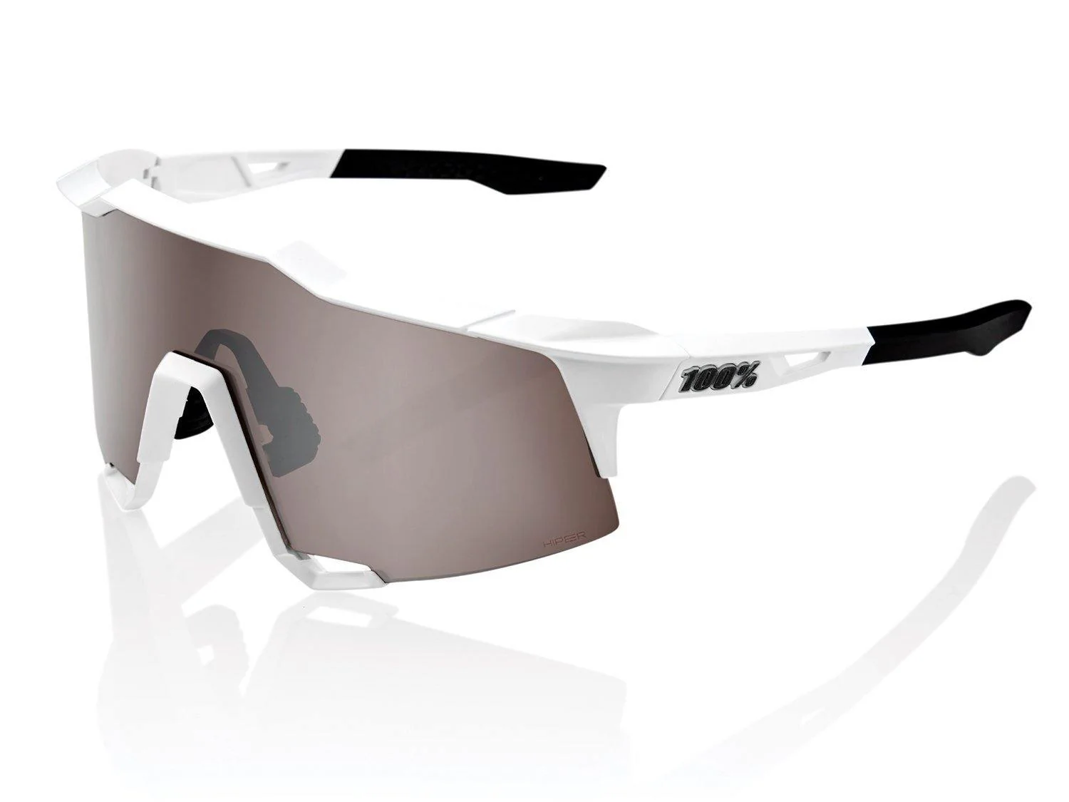 100% SPEEDCRAFT TALL Matte White HiPER Silver Mirror Lens - Image 3