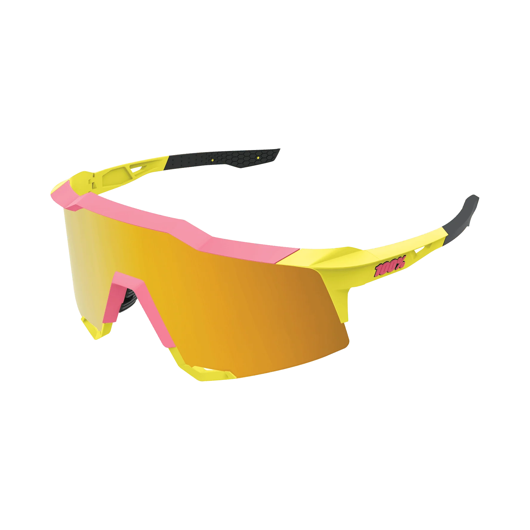 100% SPEEDCRAFT® TALL Matte Washed Out Neon Yellow Flash Gold Mirror Lens - Image 3