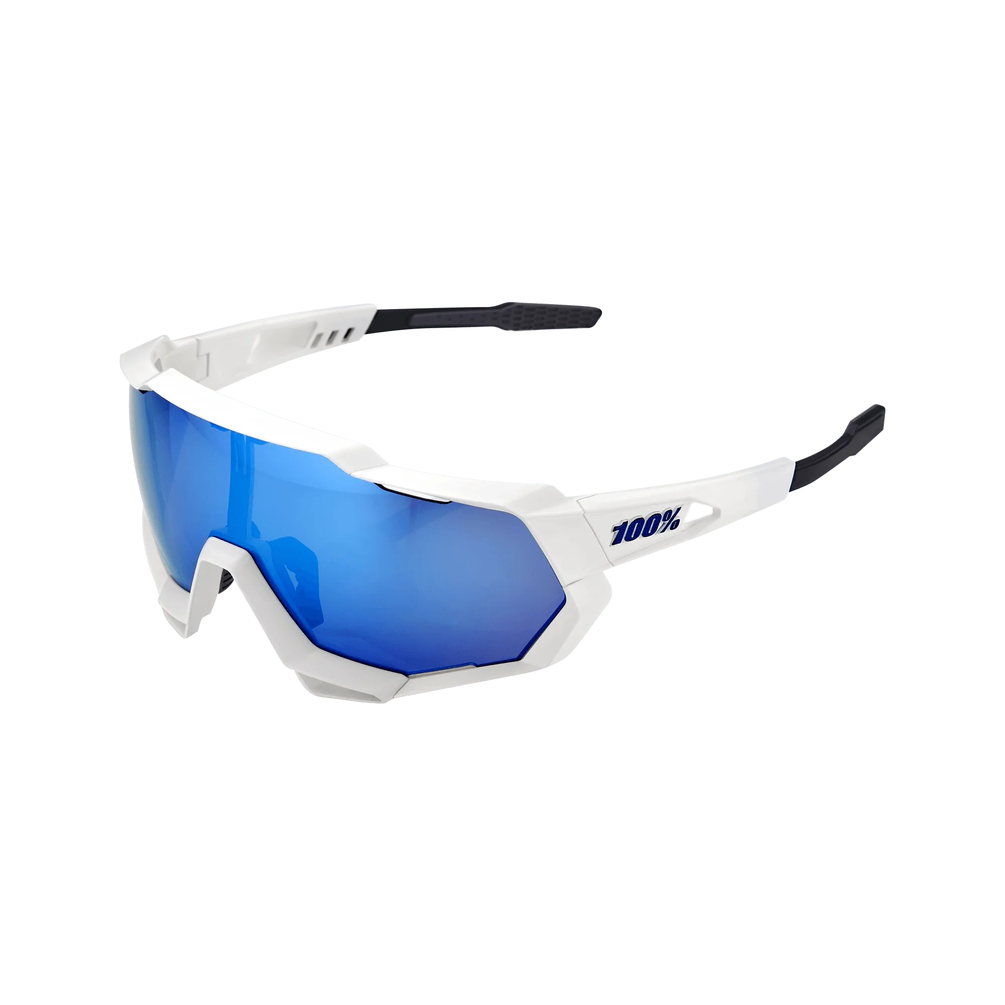 100% SPEEDTRAP Matte White HiPER® Blue Multilayer Mirror Lens - Image 3
