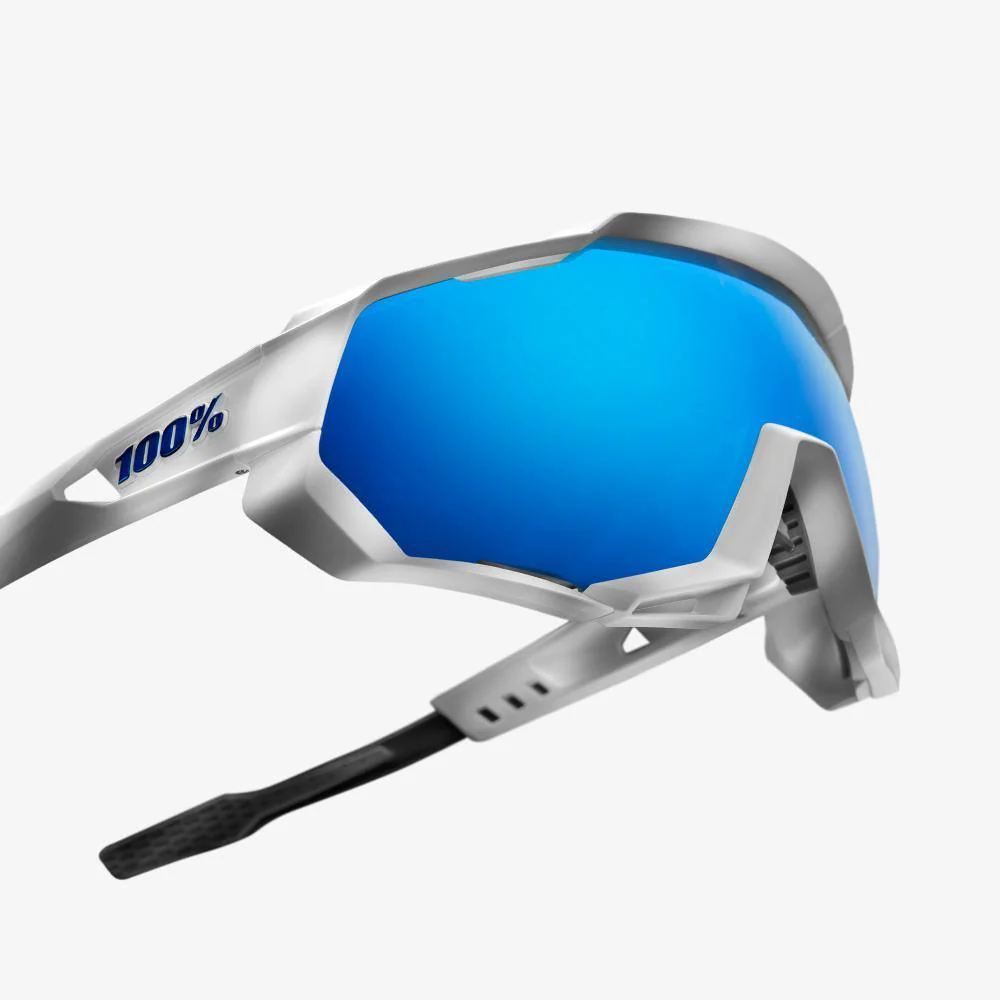 100% SPEEDTRAP Matte White HiPER® Blue Multilayer Mirror Lens - Image 5